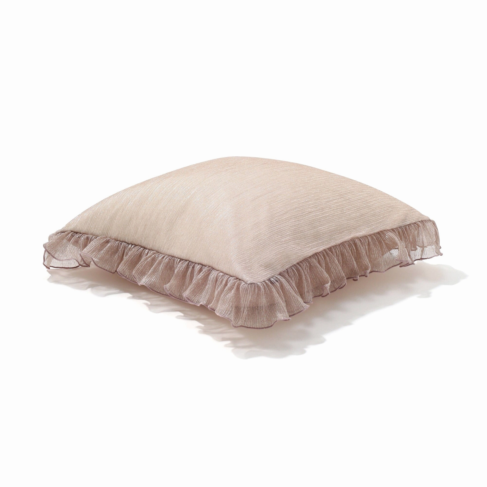 Shiny Frill Cushion Cover 450 X 450 Light Pink