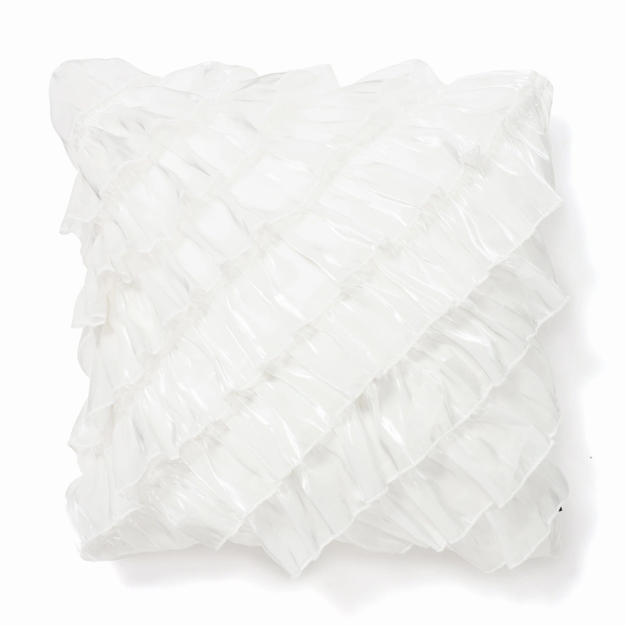 Shiny Frill Cushion Cover 450 x 450  Whitebedding sets ,throw blankets 