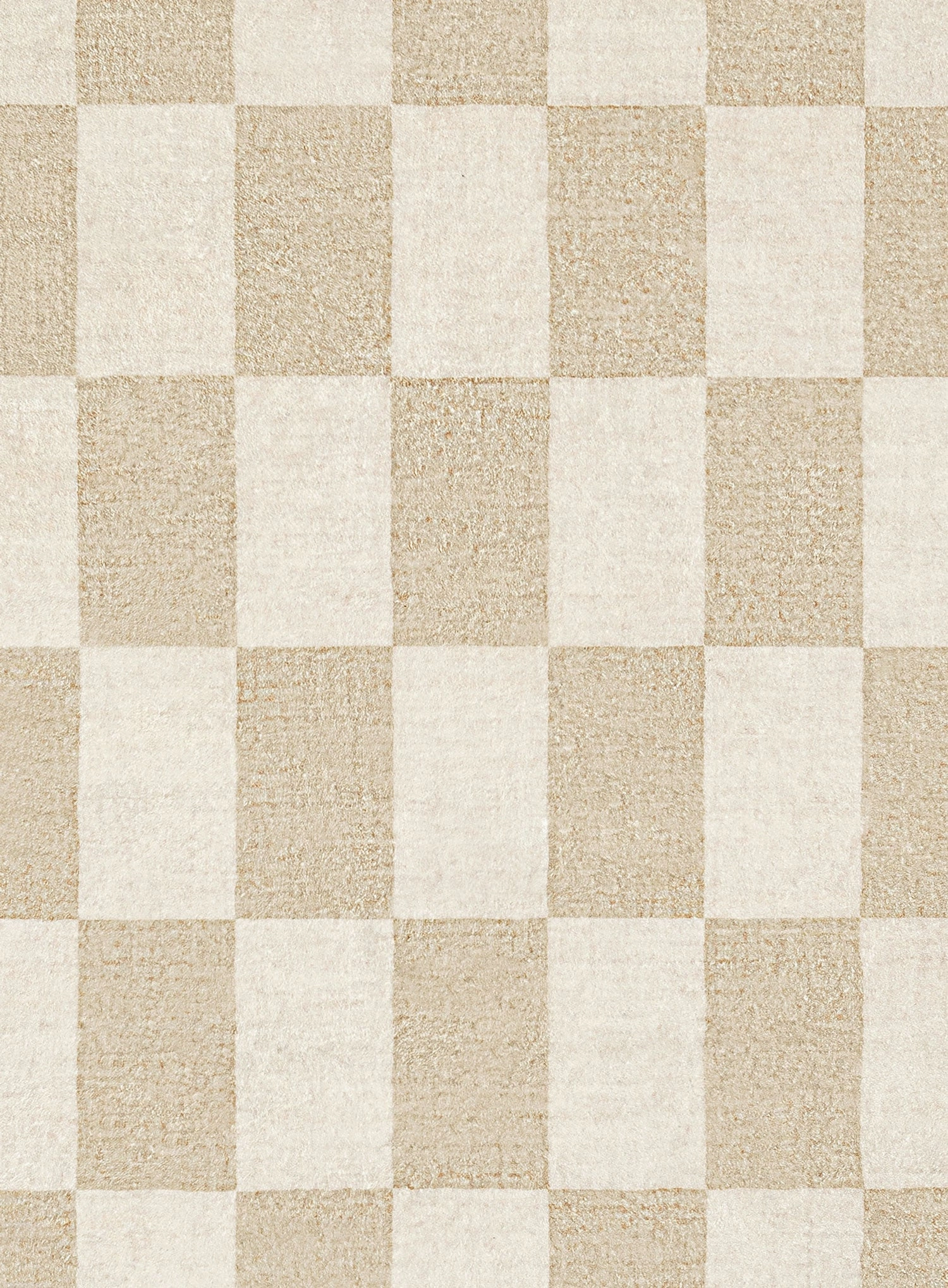 Shira Neutral Beige Checkered Washable Rug