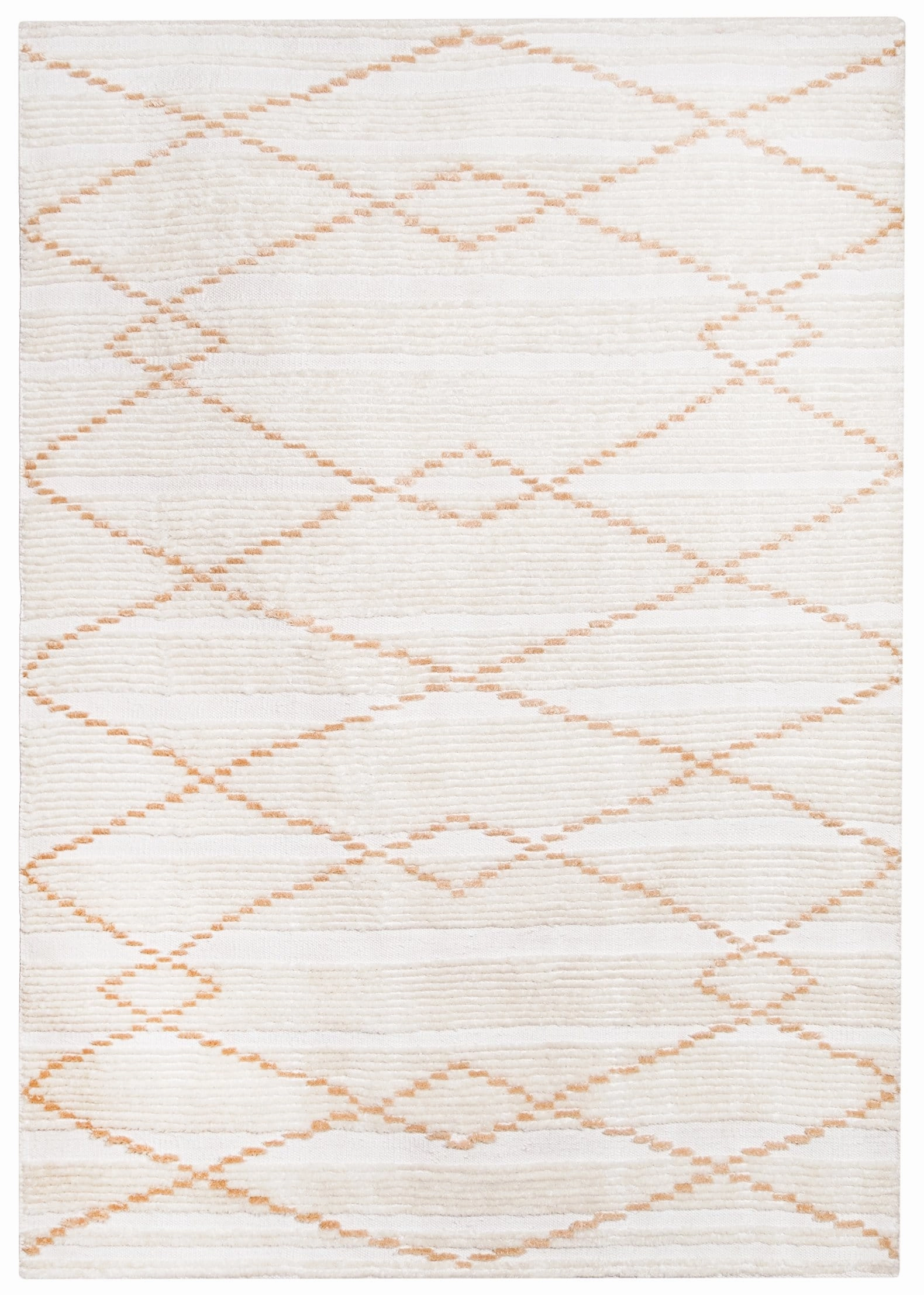 Shona Ivory and Peach Tribal PET Rugmodern color block patchwork rug