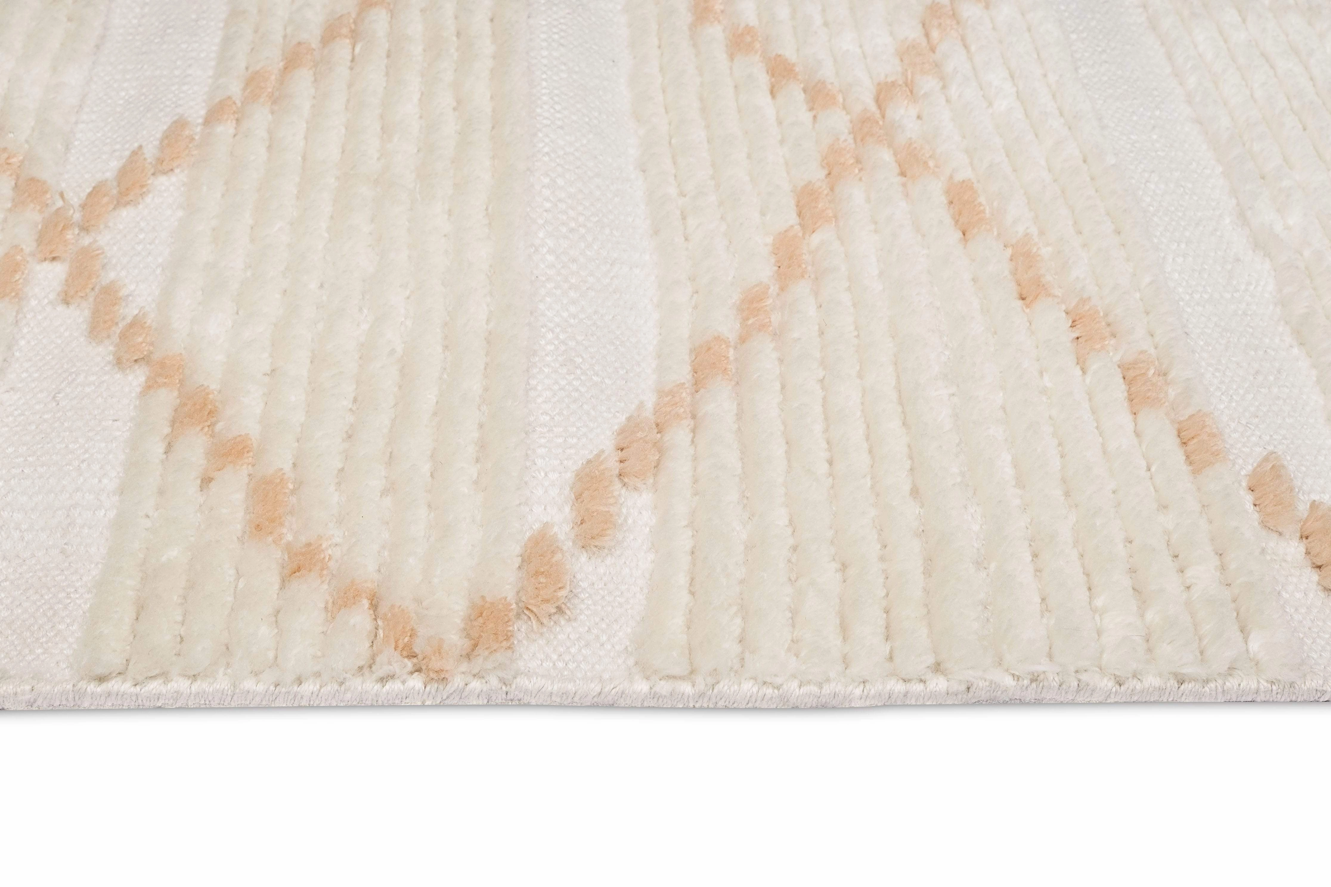 Shona Ivory and Peach Tribal PET Rug