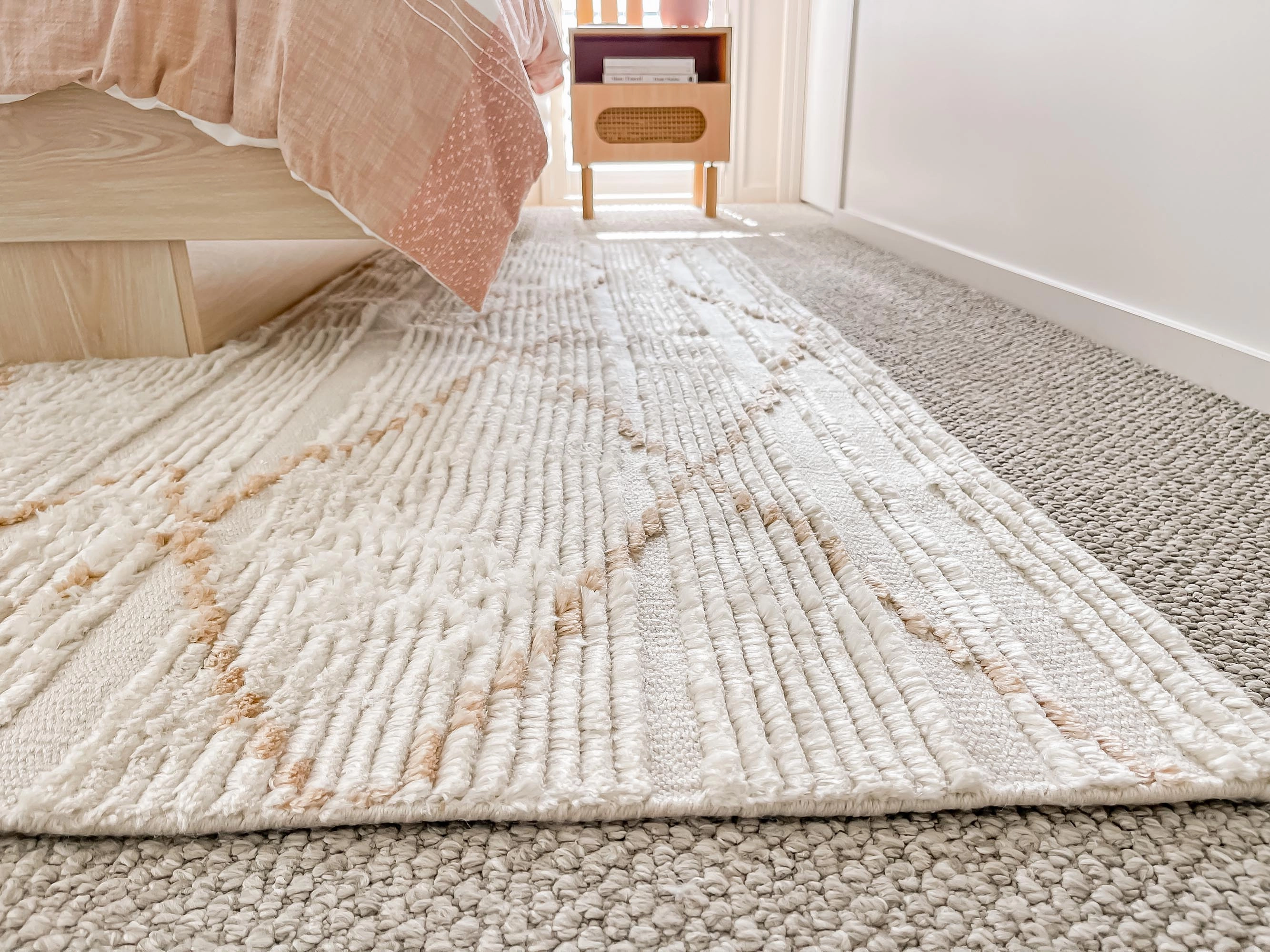 Shona Ivory and Peach Tribal PET Rug