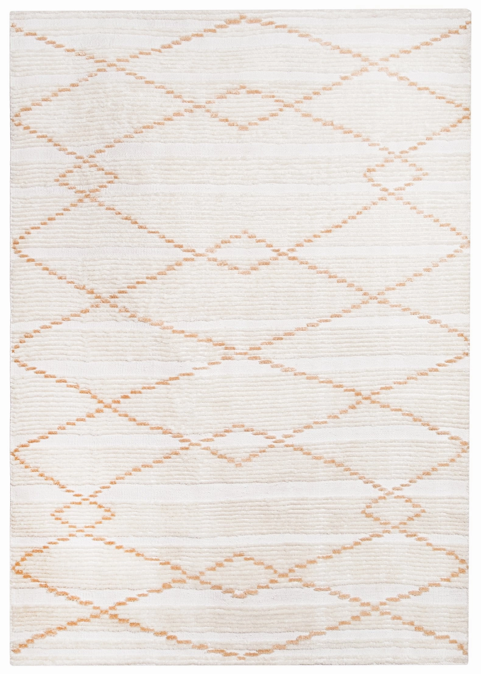 Shona Ivory and Peach Tribal PET Rugmodern color block patchwork rug