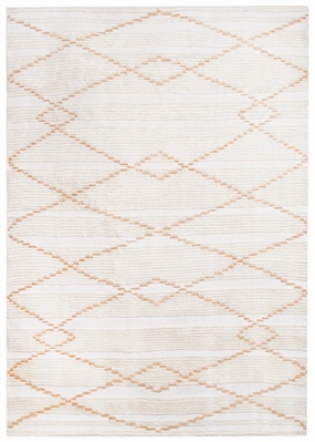 Shona Ivory and Peach Tribal PET Rugmodern color block patchwork rug