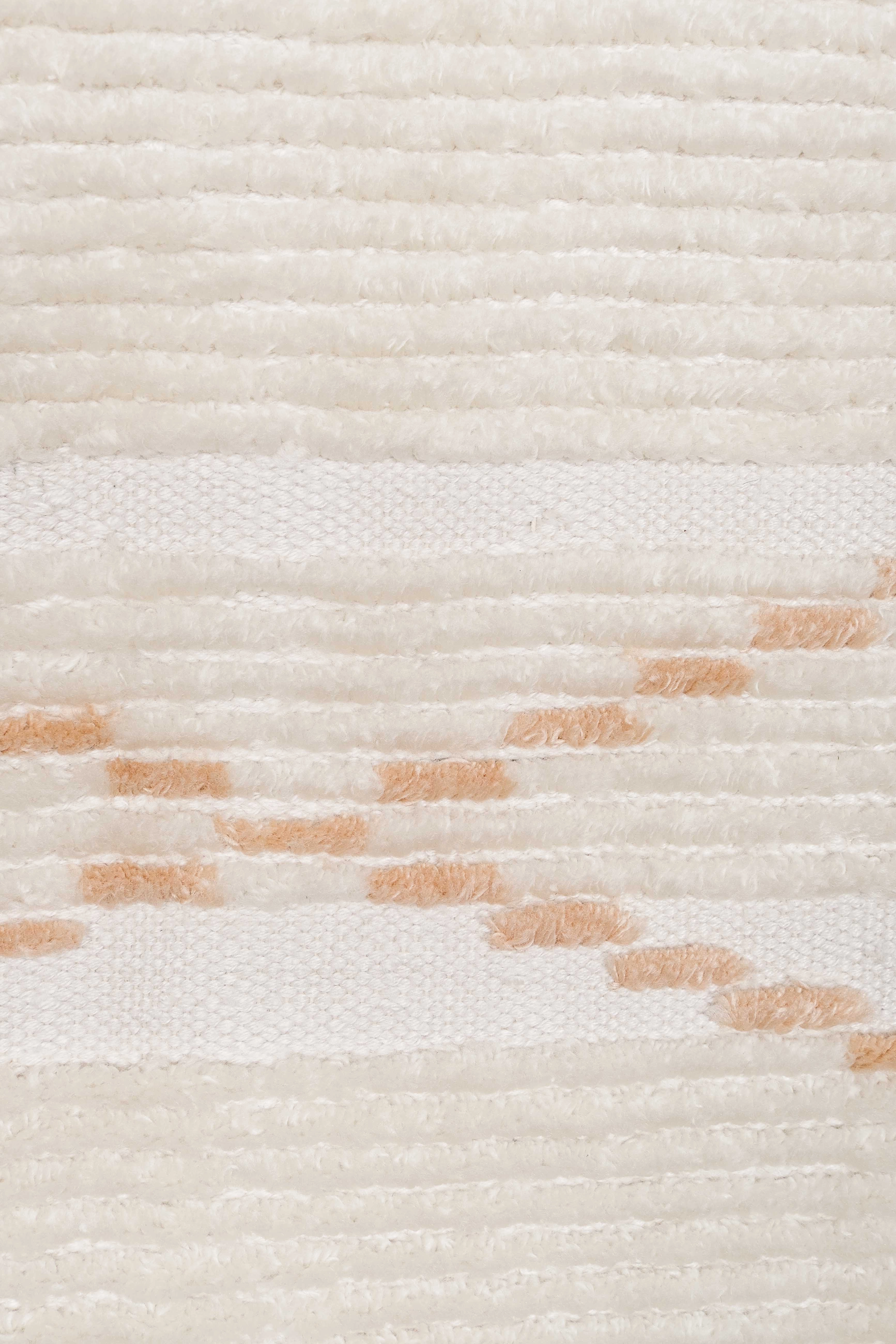 Shona Ivory and Peach Tribal PET Rug