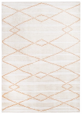 Shona Ivory and Peach Tribal PET Rugmodern color block patchwork rug