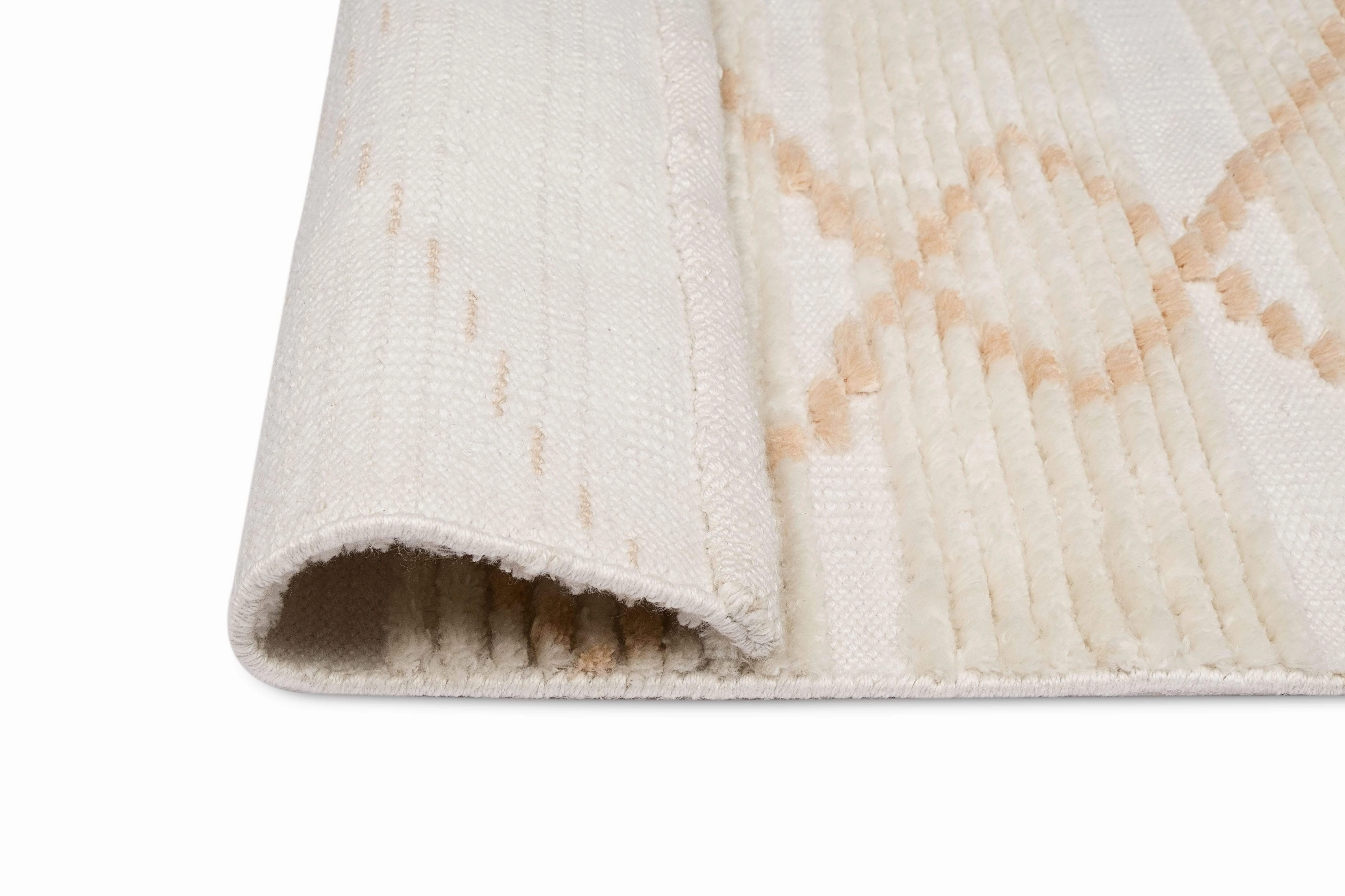Shona Ivory and Peach Tribal PET Rug