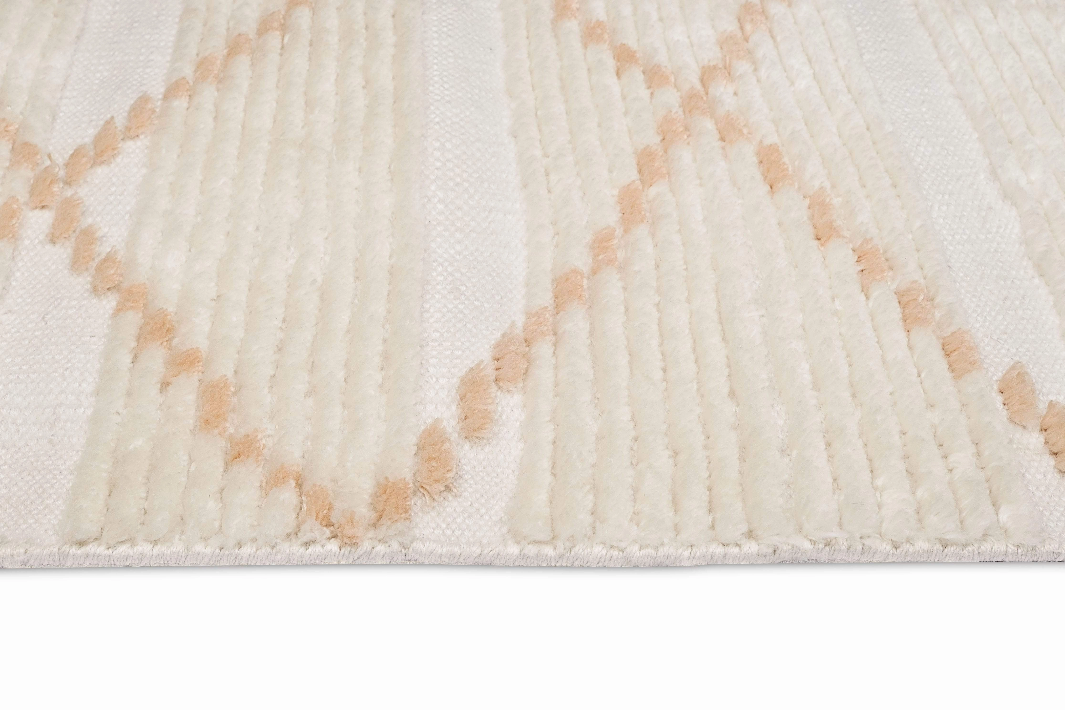 Shona Ivory and Peach Tribal PET Rug