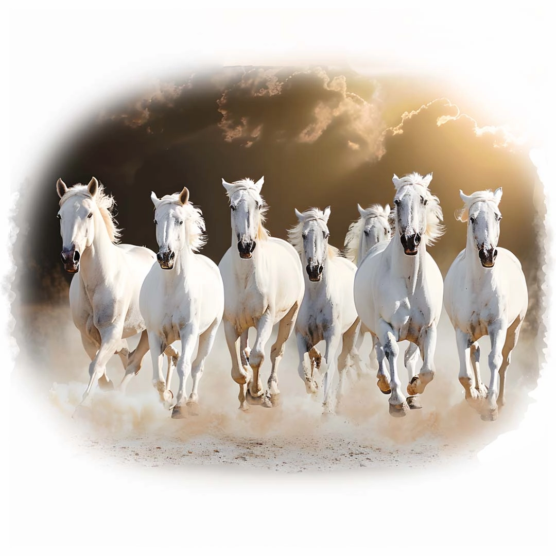 Shwet Ashva' Purity Of Motion Vastu Wall Art - 24" x 24"