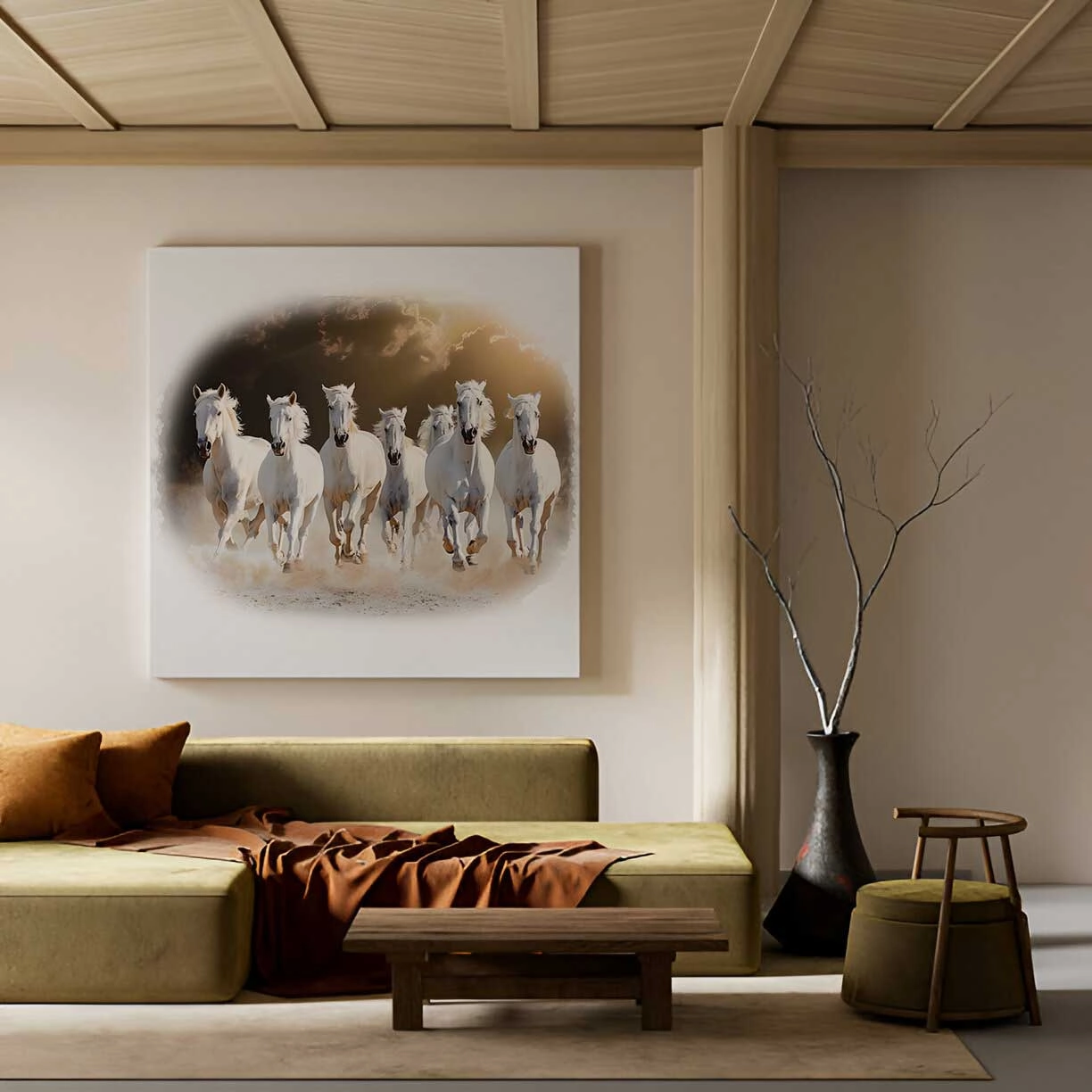 Shwet Ashva' Purity Of Motion Vastu Wall Art - 24" x 24"
