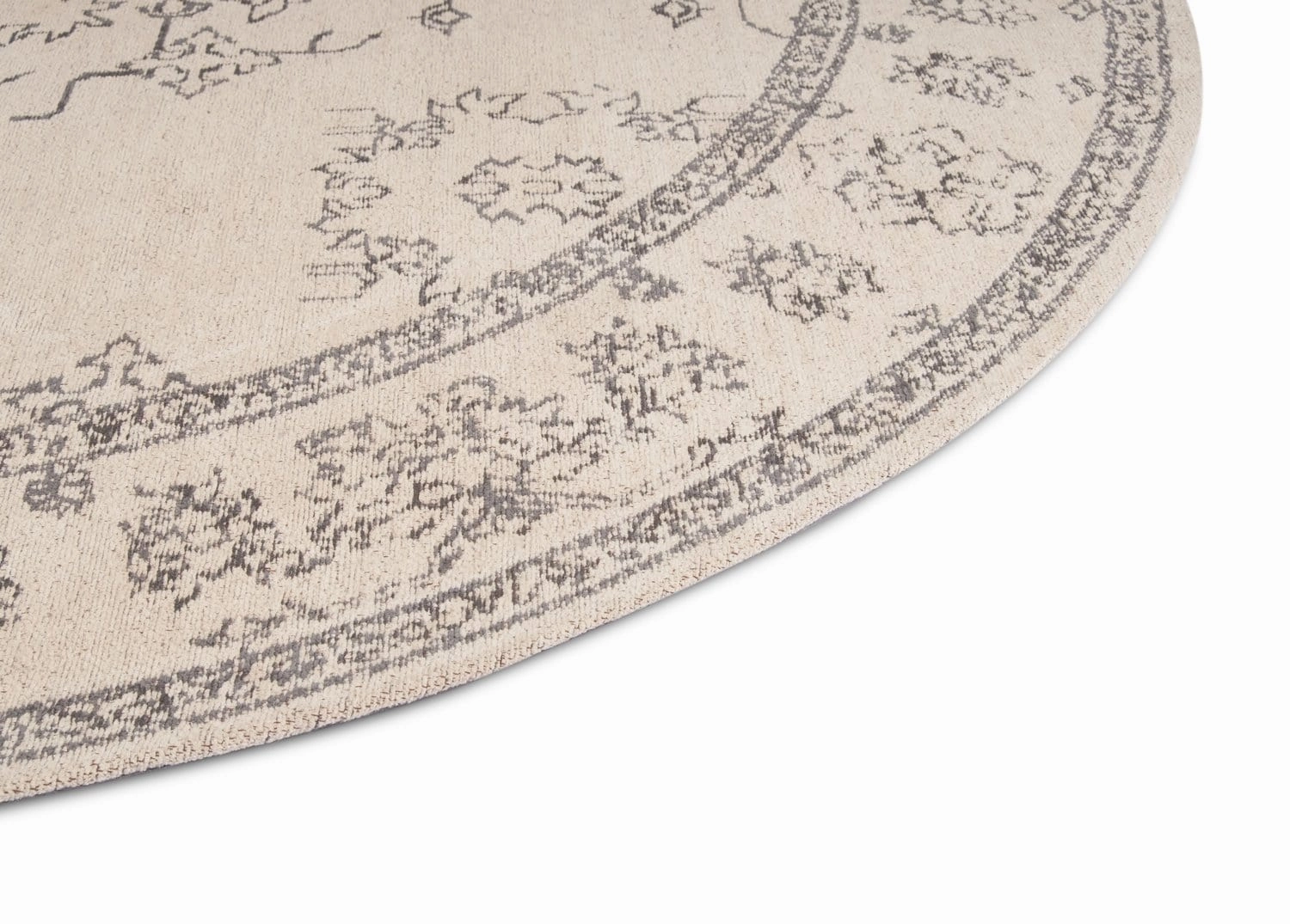 Sienna Beige and Black Scandi Pattern Round Rug *NO RETURNS UNLESS FAULTY