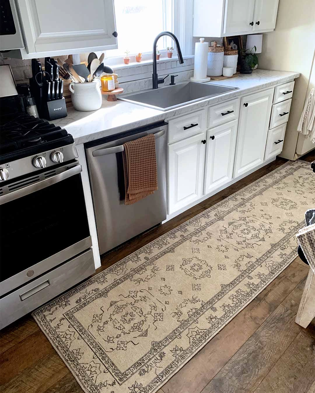 Sienna Beige and Black Scandi Pattern Runner Rug *NO RETURNS UNLESS FAULTY