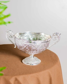 Silver Fish Embossed Brass Handi - 12"modern kitchen decor ,kitchen dinner set ,dinnerware 