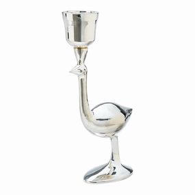 Silver-Plated Ostrich Candle Holdermodern kitchen decor ,kitchen dinner set ,dinnerware 