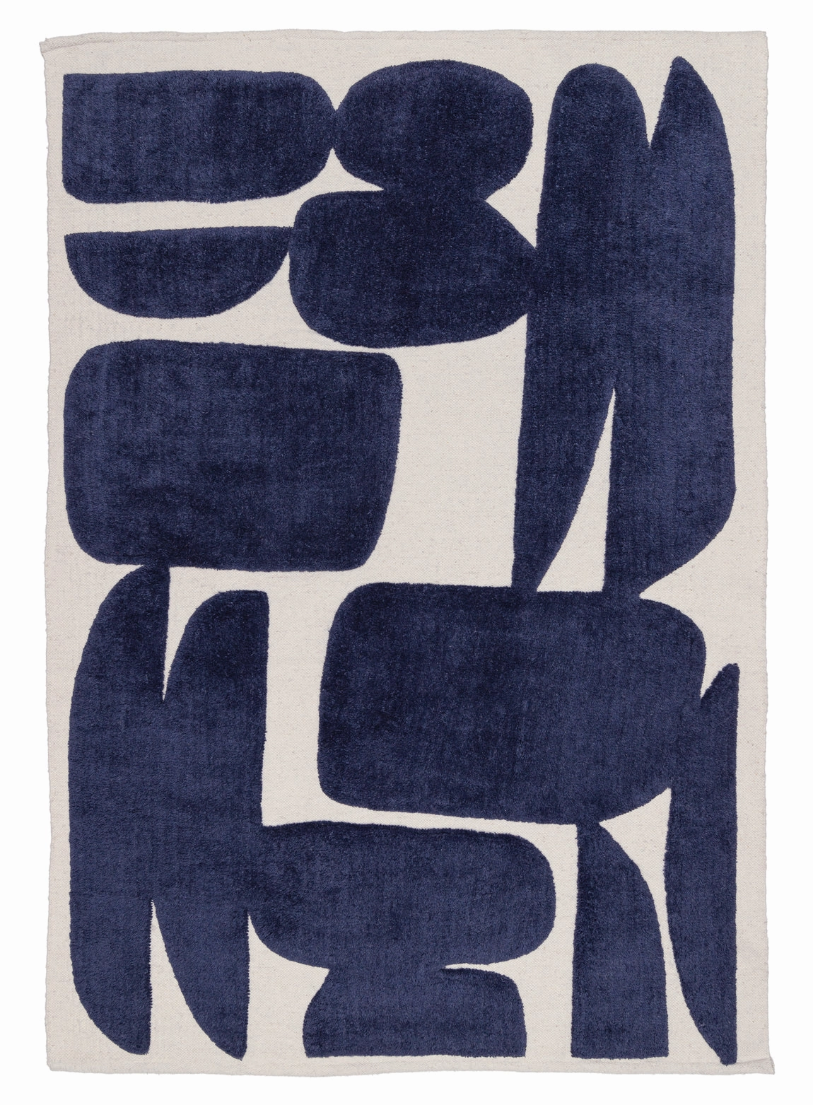 Simora Blue Abstract Washable Wool Rugmodern color block patchwork rug