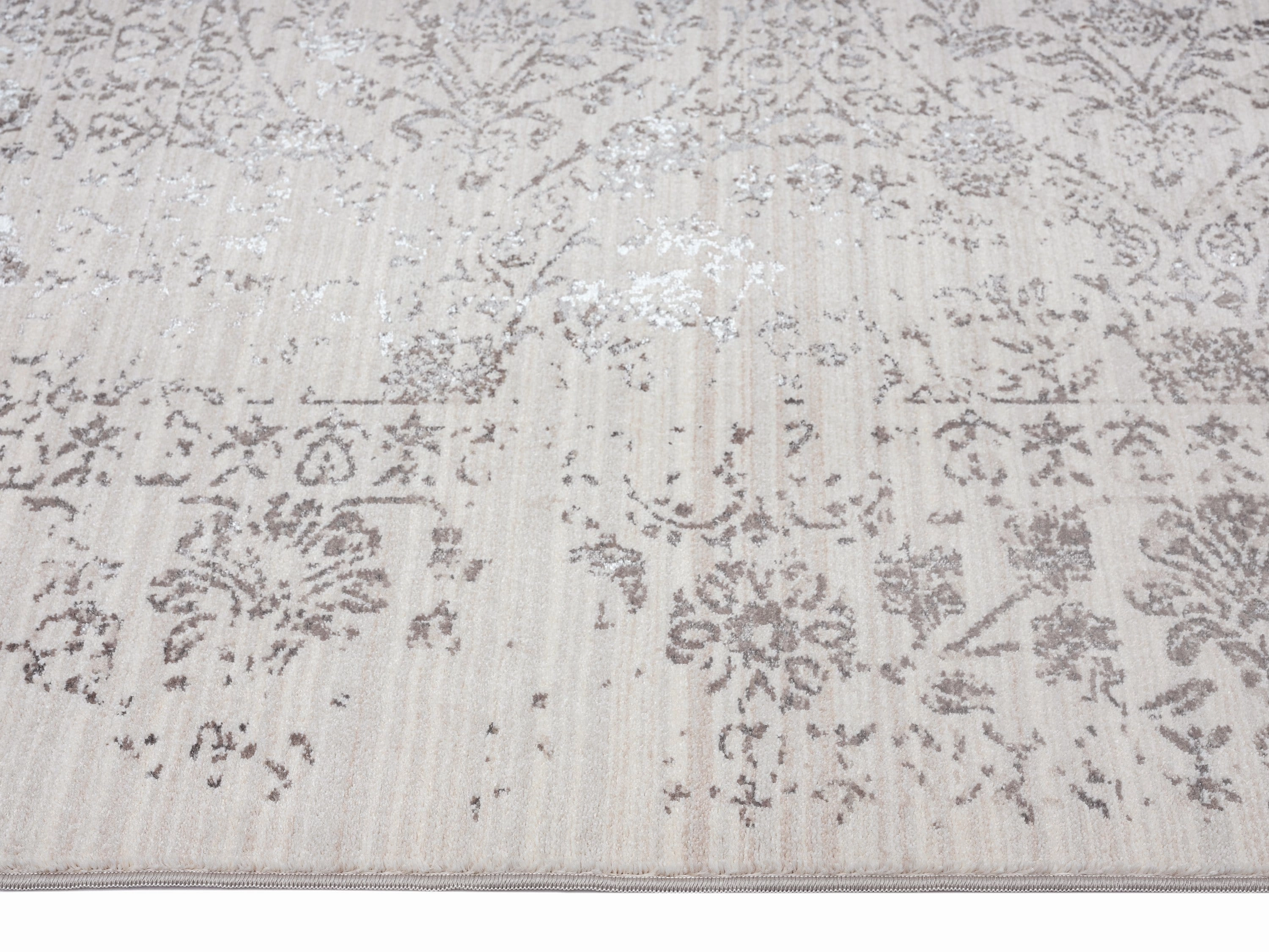 Simran Cream Brown And Silver Traditional Floral Rug *NO RETURNS UNLESS FAULTY