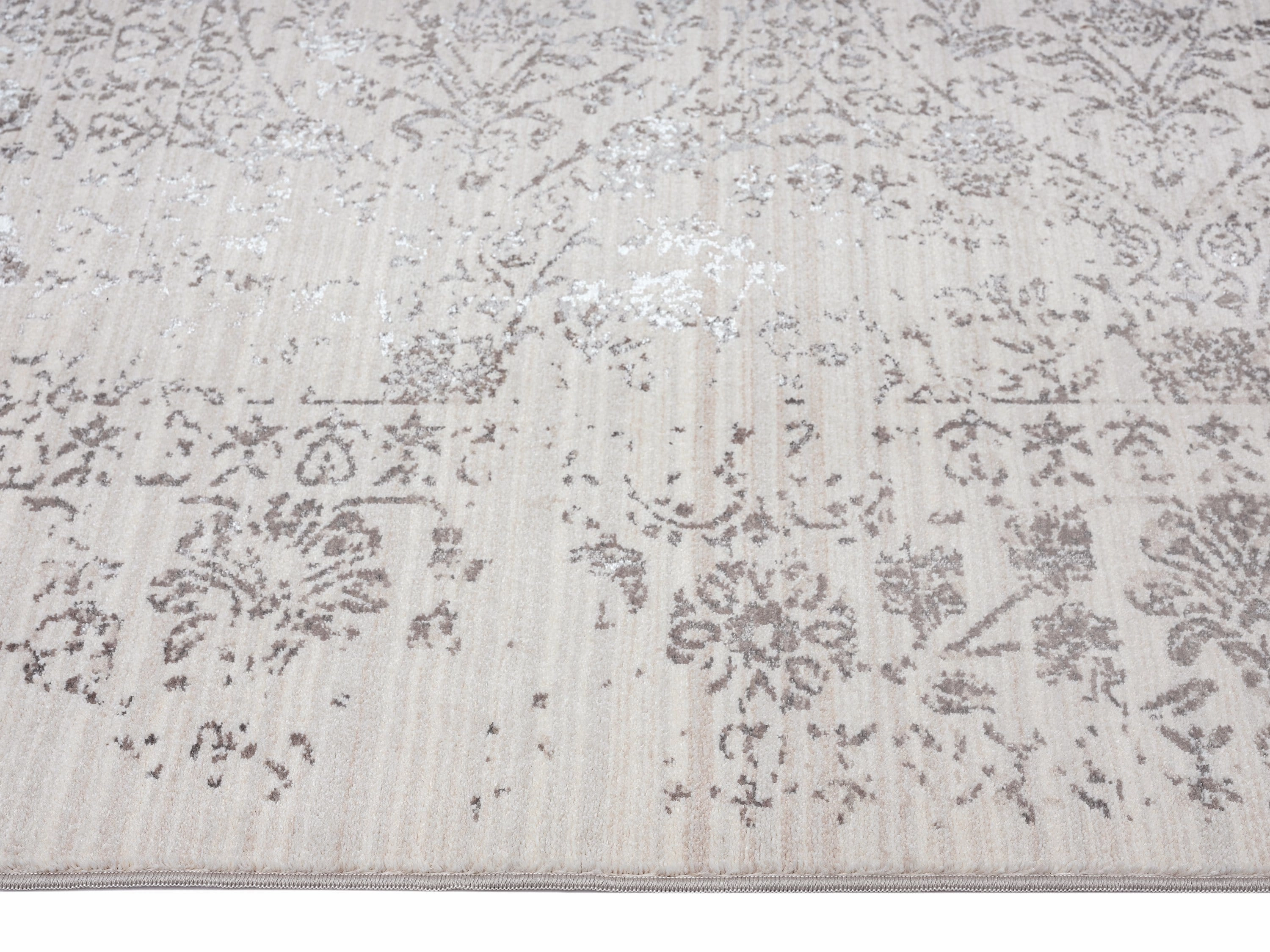 Simran Cream Brown And Silver Traditional Floral Rug *NO RETURNS UNLESS FAULTY