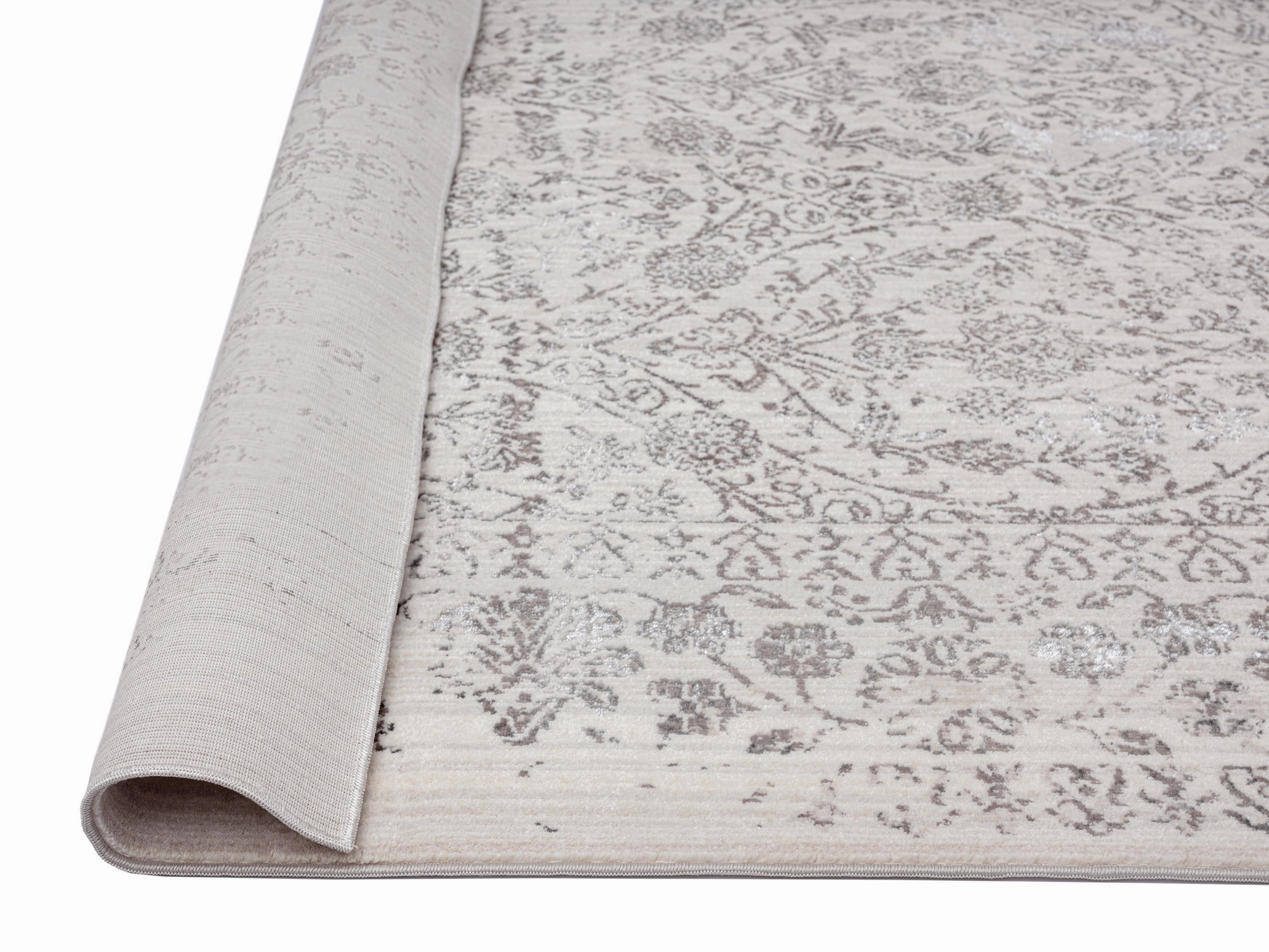 Simran Cream Brown And Silver Traditional Floral Rug *NO RETURNS UNLESS FAULTY