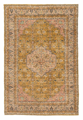 Sissa Mustard and Peach Floral Distressed Rugmodern color block patchwork rug