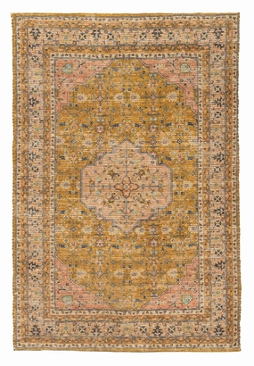 Sissa Mustard and Peach Floral Distressed Rugmodern color block patchwork rug