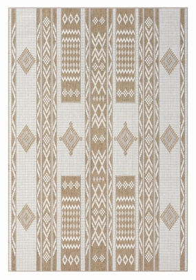 Sitaah Brown and Ivory Tribal Flatweave Indoor Outdoor Rugmodern color block patchwork rug