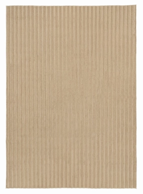 Sitti Beige Striped Washable Faux Fur Rugmodern color block patchwork rug