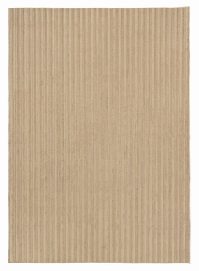 Sitti Beige Striped Washable Faux Fur Rugmodern color block patchwork rug