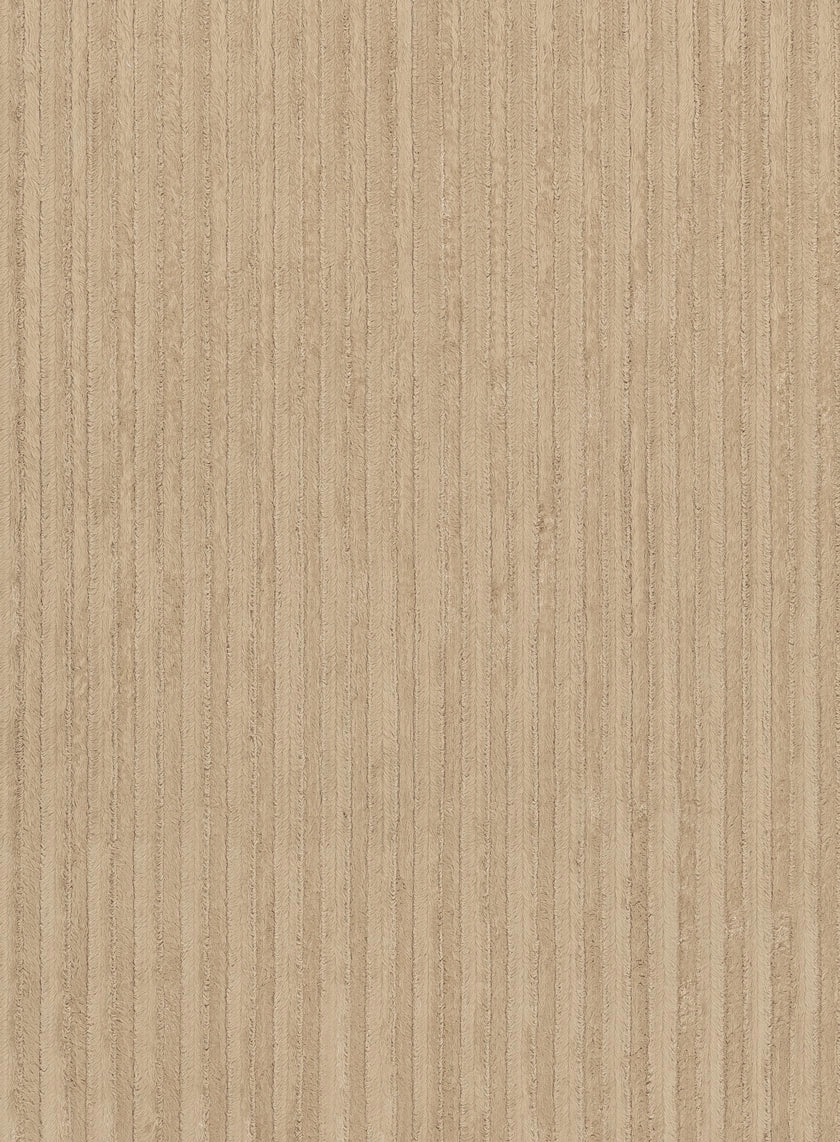 Sitti Beige Striped Washable Faux Fur Runner Rug