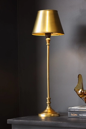 Slim Antique Brass Table Lamp With Metal Shadekids table lamp,modern table lamp