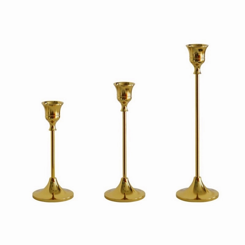 Slim Gold Candle Holder - Set of 3