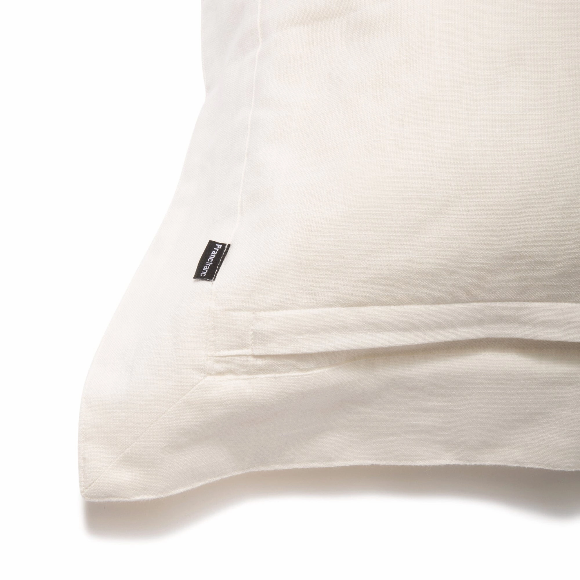 Slub Gather Cushion Cover 450 x 450  White