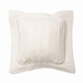 Slub Gather Cushion Cover 450 x 450  Whitebedding sets ,throw blankets 