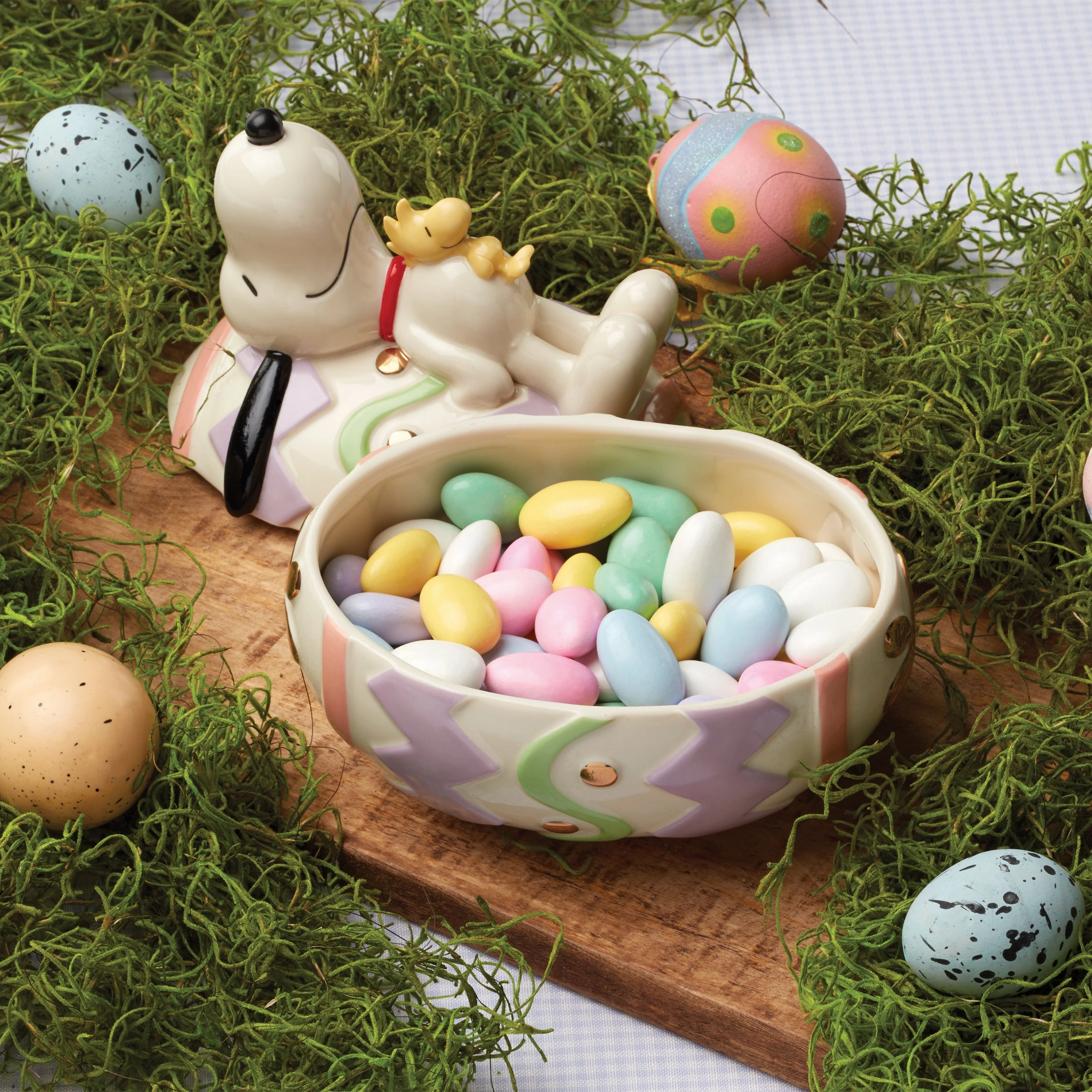 Snoopy Easter Covered Candy Dish