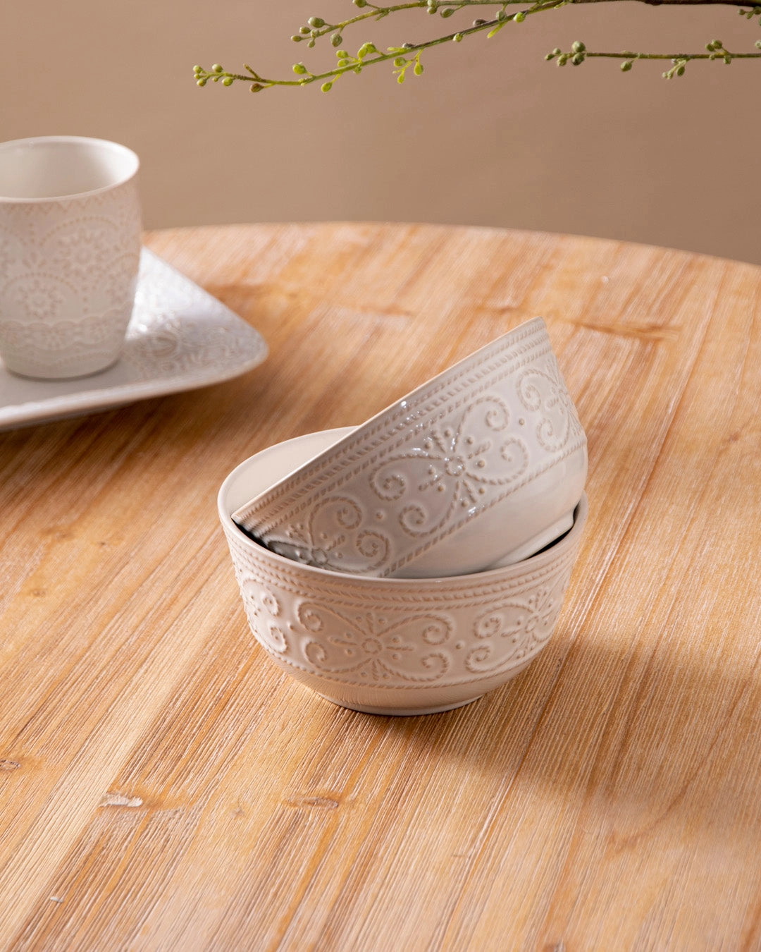 Snow Petal Ceramic Bowl