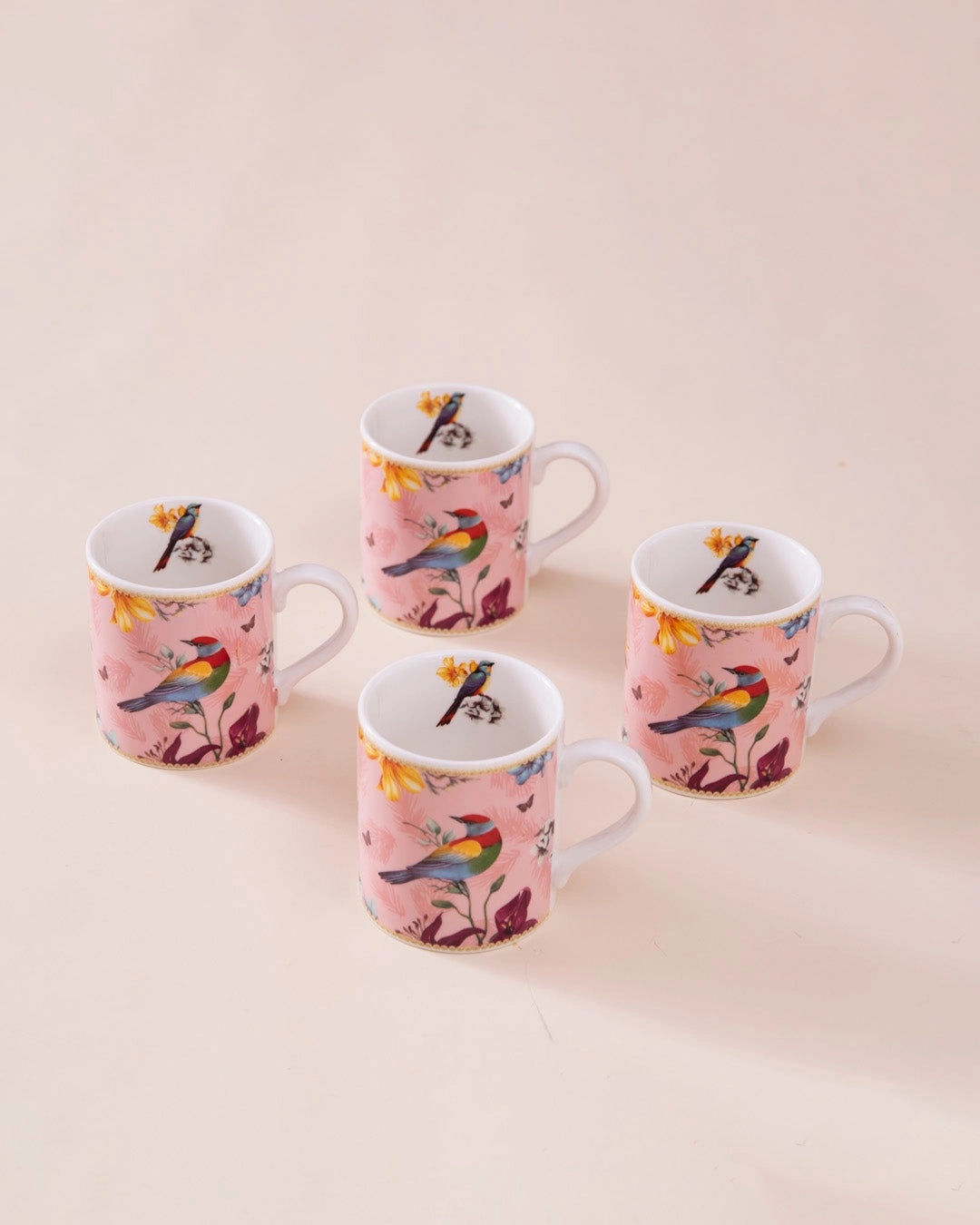 Songbird Serenade Ceramic Mug - Set Of 4