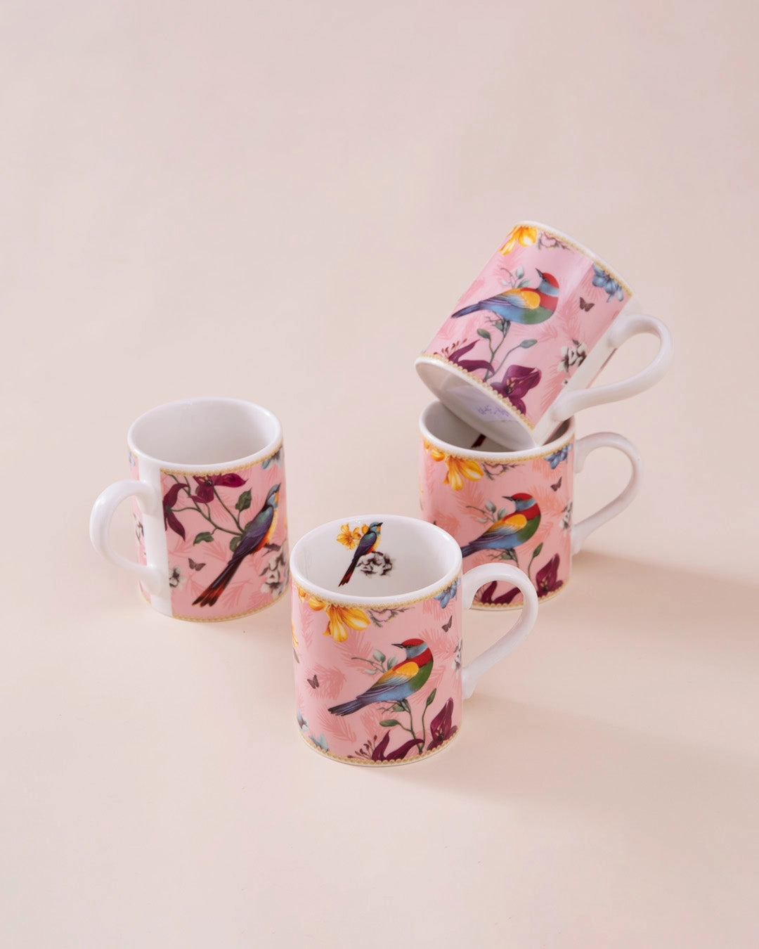Songbird Serenade Ceramic Mug - Set Of 4