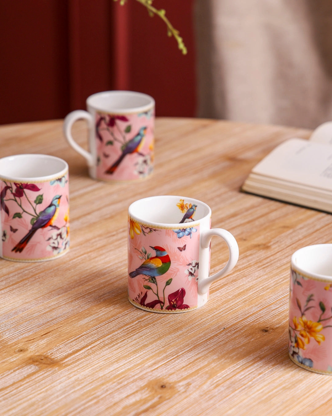 Songbird Serenade Ceramic Mug - Set Of 4modern kitchen decor ,kitchen dinner set ,dinnerware 
