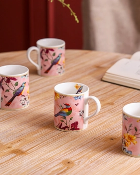 Songbird Serenade Ceramic Mug - Set Of 4modern kitchen decor ,kitchen dinner set ,dinnerware 