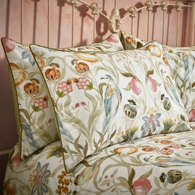 Songbird Traditional Floral Piped Pillowcase Pair Stonehome decor ,wall decor 
