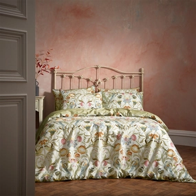 Songbird Traditional Floral Printed Piped Duvet Cover Set Stonebedding sets ,throw blankets 