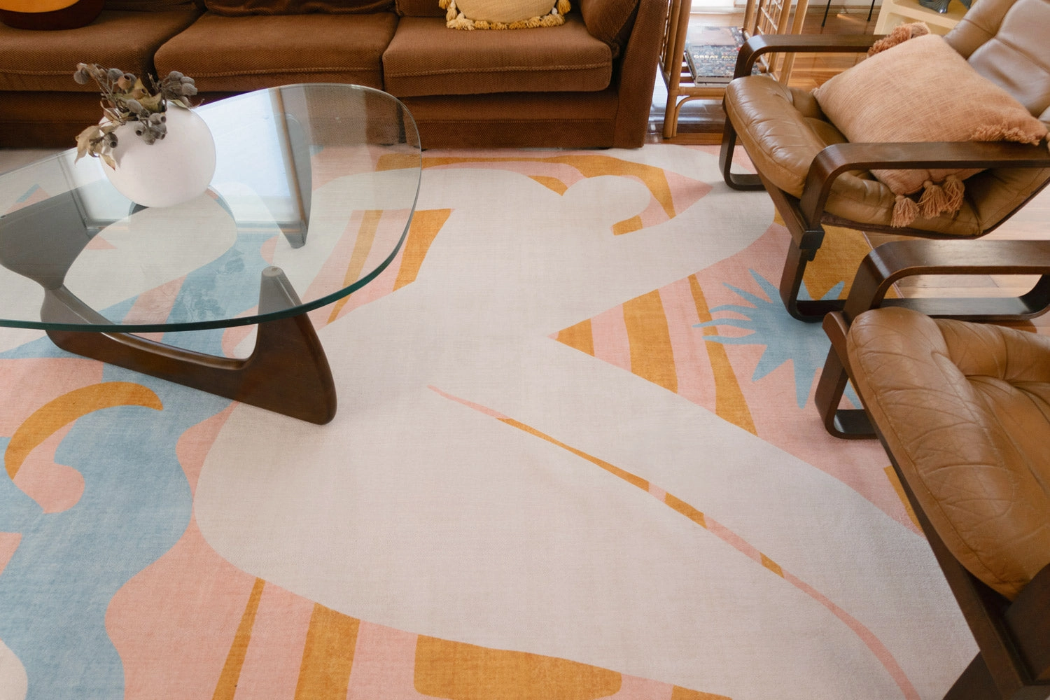 Sorata Pink and Blue Pastel Abstract Rug