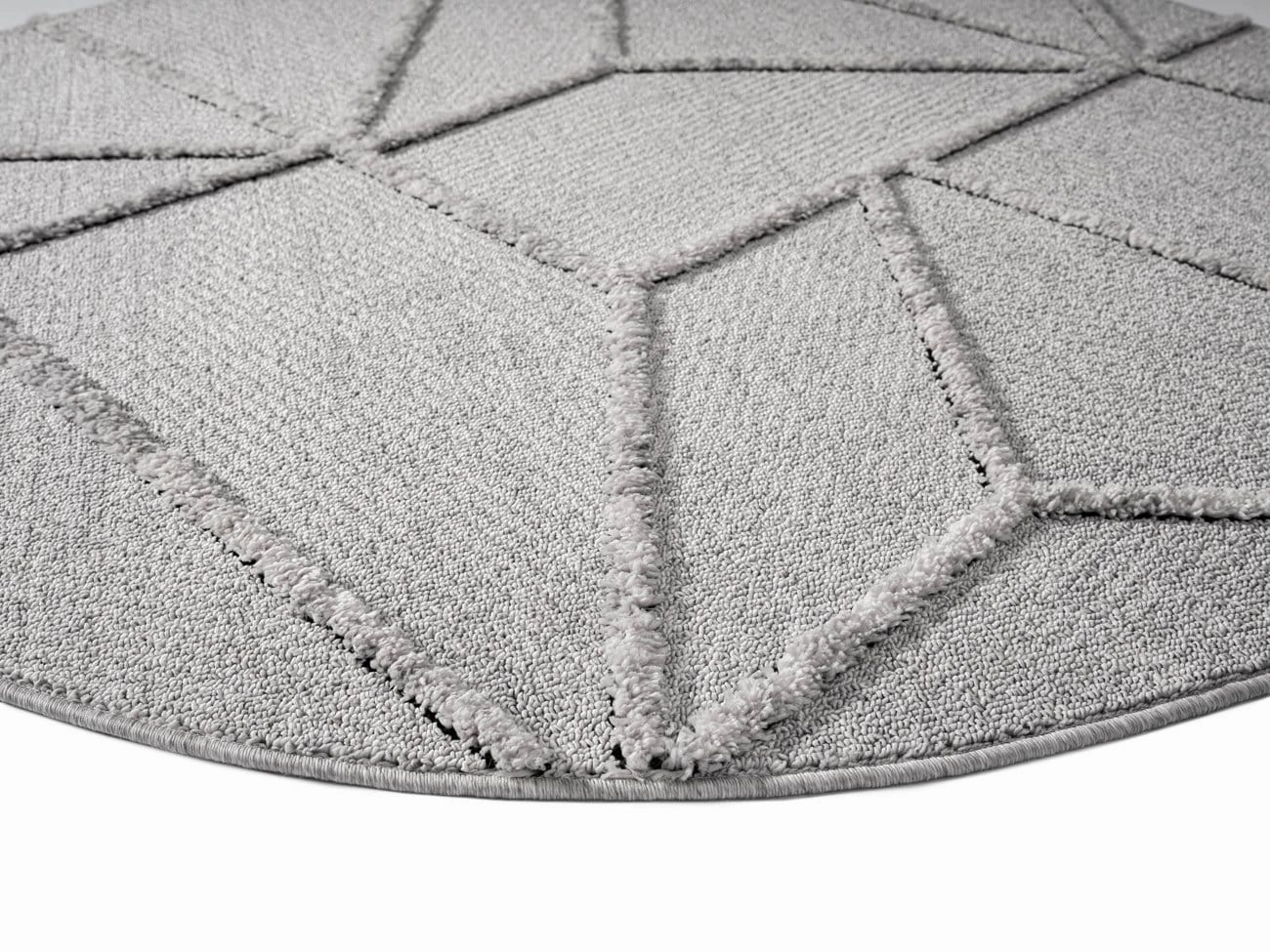 Soraya Grey Abstract Textured Round Rug