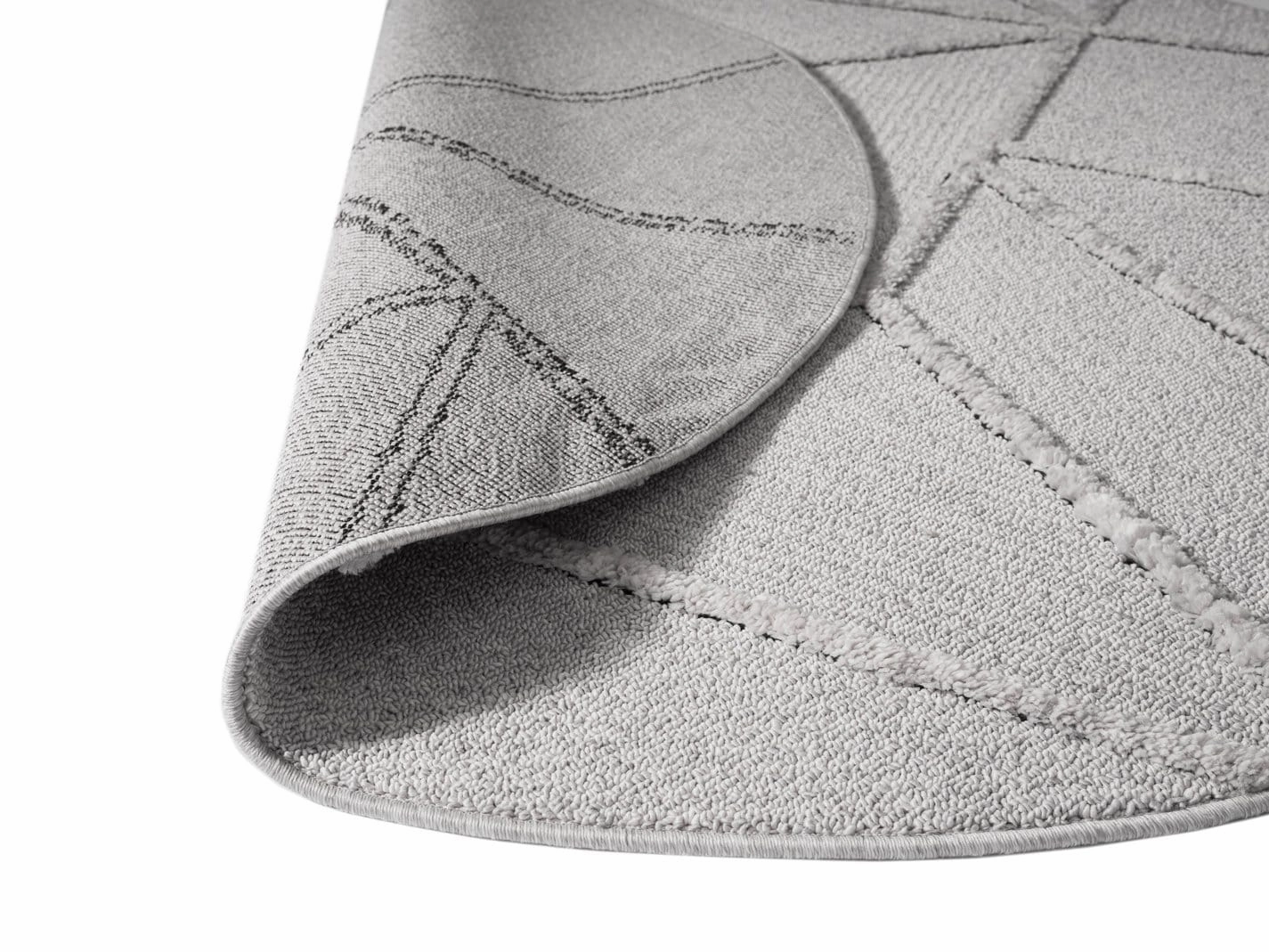 Soraya Grey Abstract Textured Round Rug