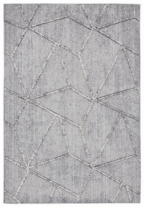Soraya Grey Abstract Textured Rugmodern color block patchwork rug