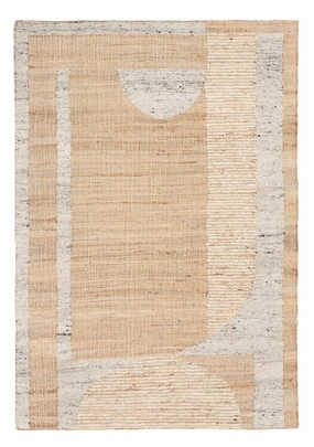 Soto Brown Cream and Grey Modern Jute Rug *NO RETURNS UNLESS FAULTYmodern color block patchwork rug