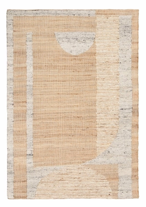 Soto Brown Cream and Grey Modern Jute Rug *NO RETURNS UNLESS FAULTYmodern color block patchwork rug