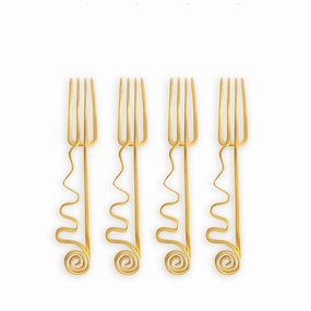 Spirale Cocktail Forks (Set of 4)nordic style desktop ornaments