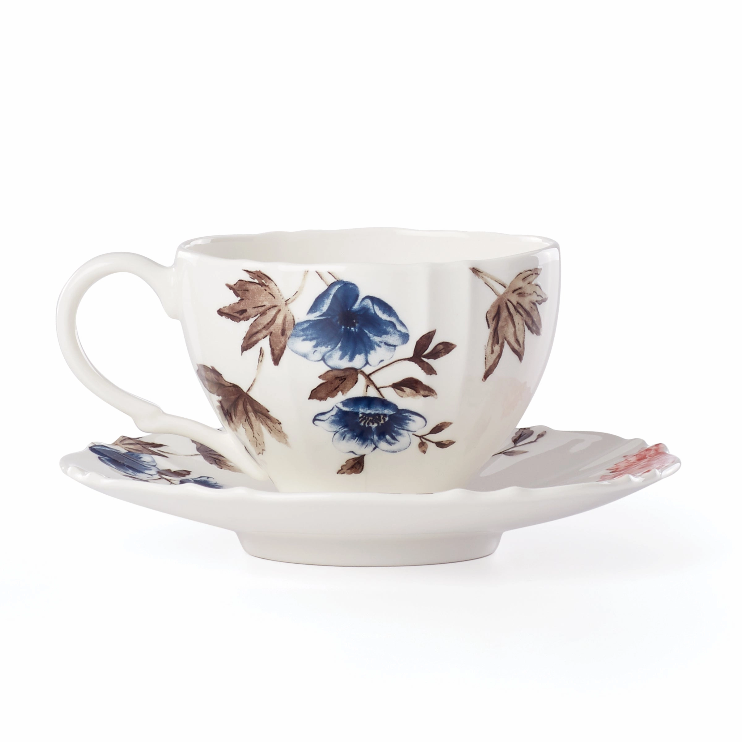 Sprig & Vine Teacup & Saucer - White