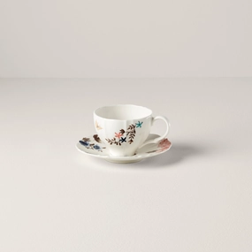 Sprig & Vine Teacup & Saucer - Whitemodern kitchen decor ,kitchen dinner set ,dinnerware 