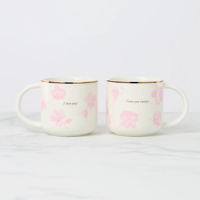 Spring Pansies Mugs - Set of 2modern kitchen decor ,kitchen dinner set ,dinnerware 